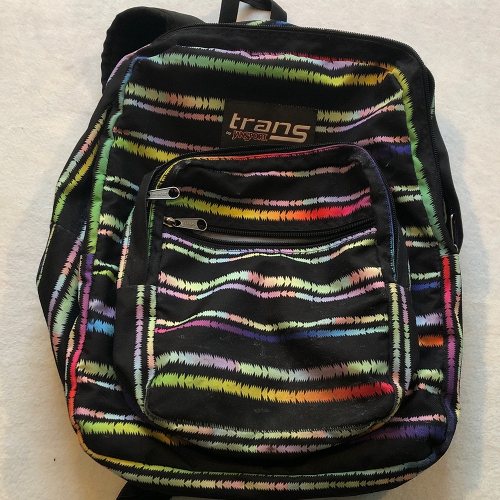 Trans by JanSport Super Max Backpack Striped Rainbow Pattern